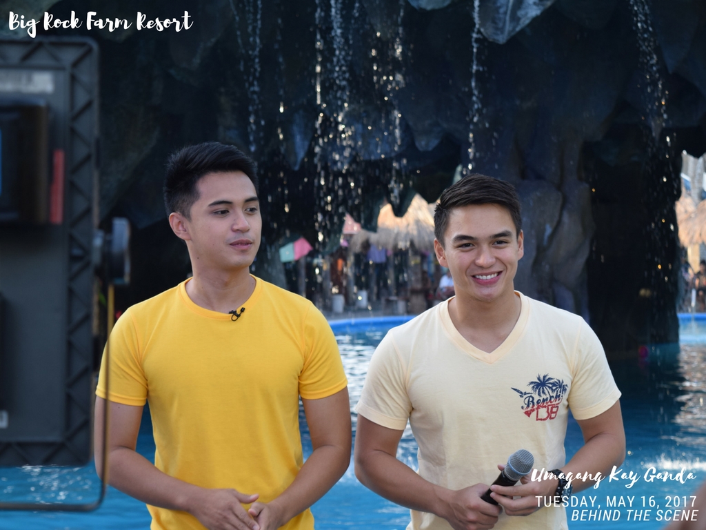 Behind the Scene Photo of Umagang Kay Ganda with Dominic Roque and Marlo Mortel for their SummerSaya segment at Big Rock Farm Resort aired on May 16, 2017