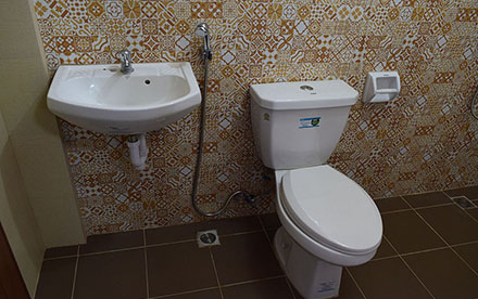 Toilette and Bathroom.